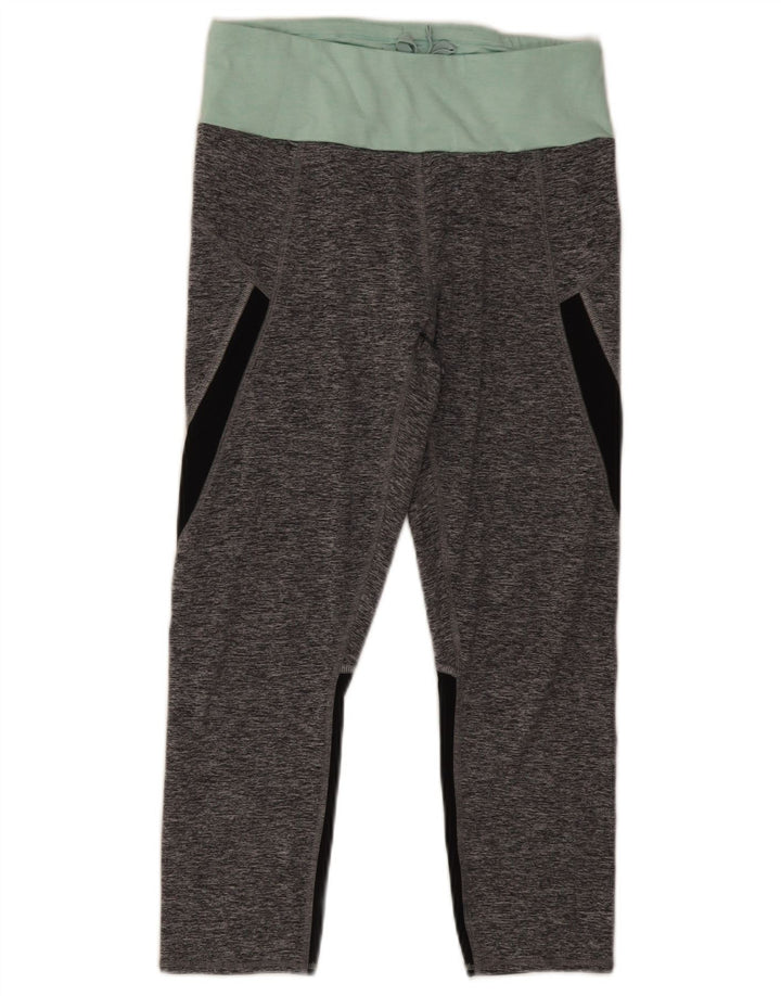 Leggings capri femininas Marks & Spencer Reino Unido 12 bloco colorido cinza médio