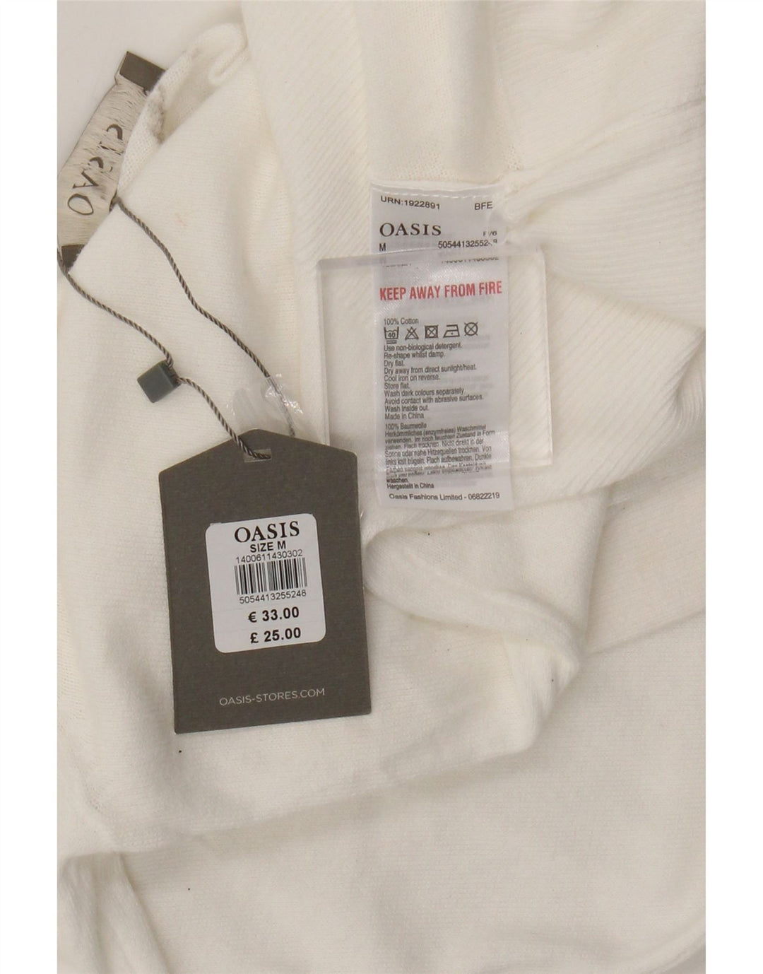 Oasis Womens Crop Bolero Jumper UK 12 Médio Algodão Branco