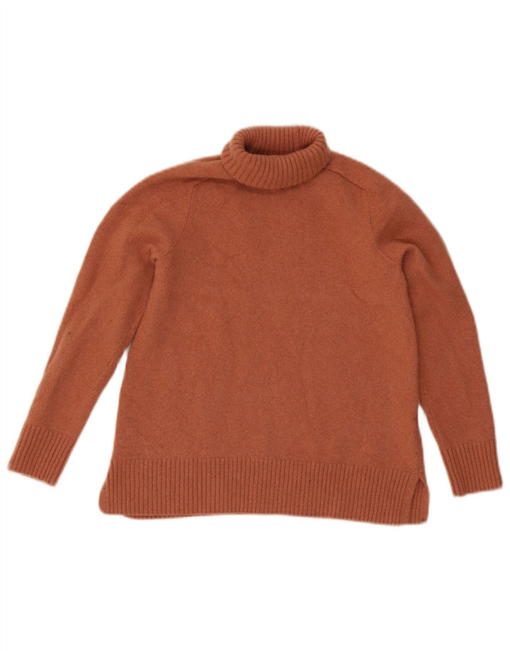 Suéter feminino Massimo Dutti com gola redonda, 7-8 anos, lã marrom pequena
