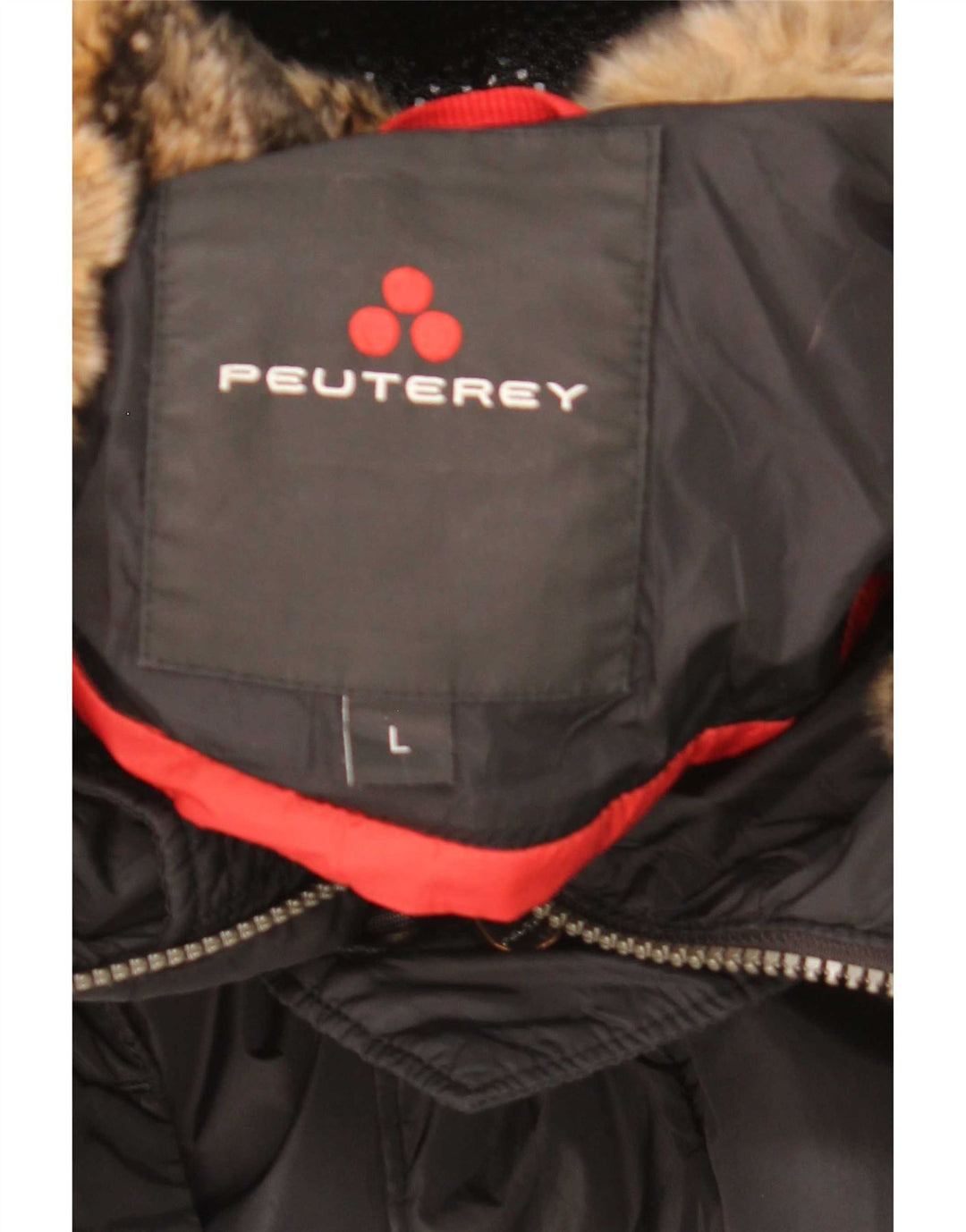 Casaco masculino acolchoado com capuz PEUTEREY UK 40 poliéster preto grande