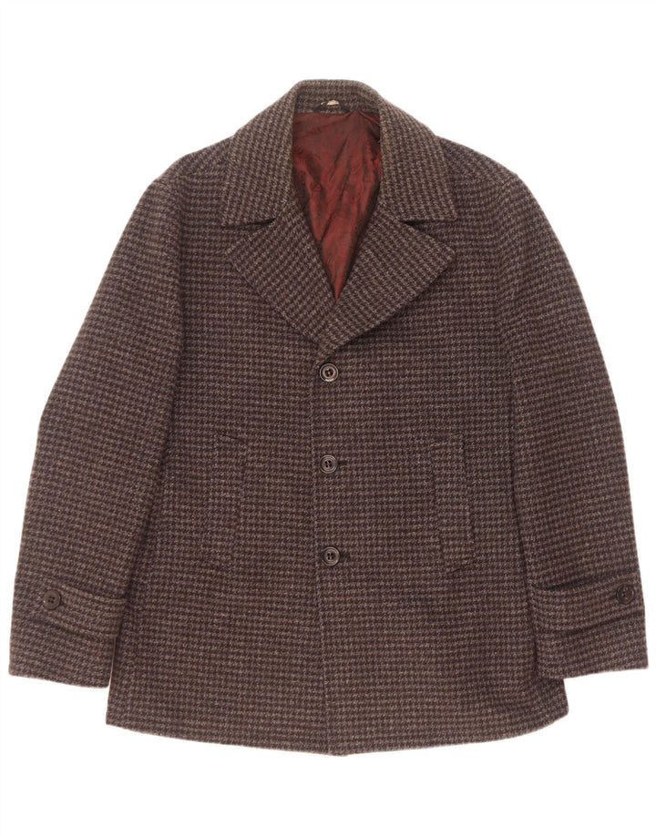 Casaco masculino vintage Pea IT 54 XL cinza Houndstooth lã