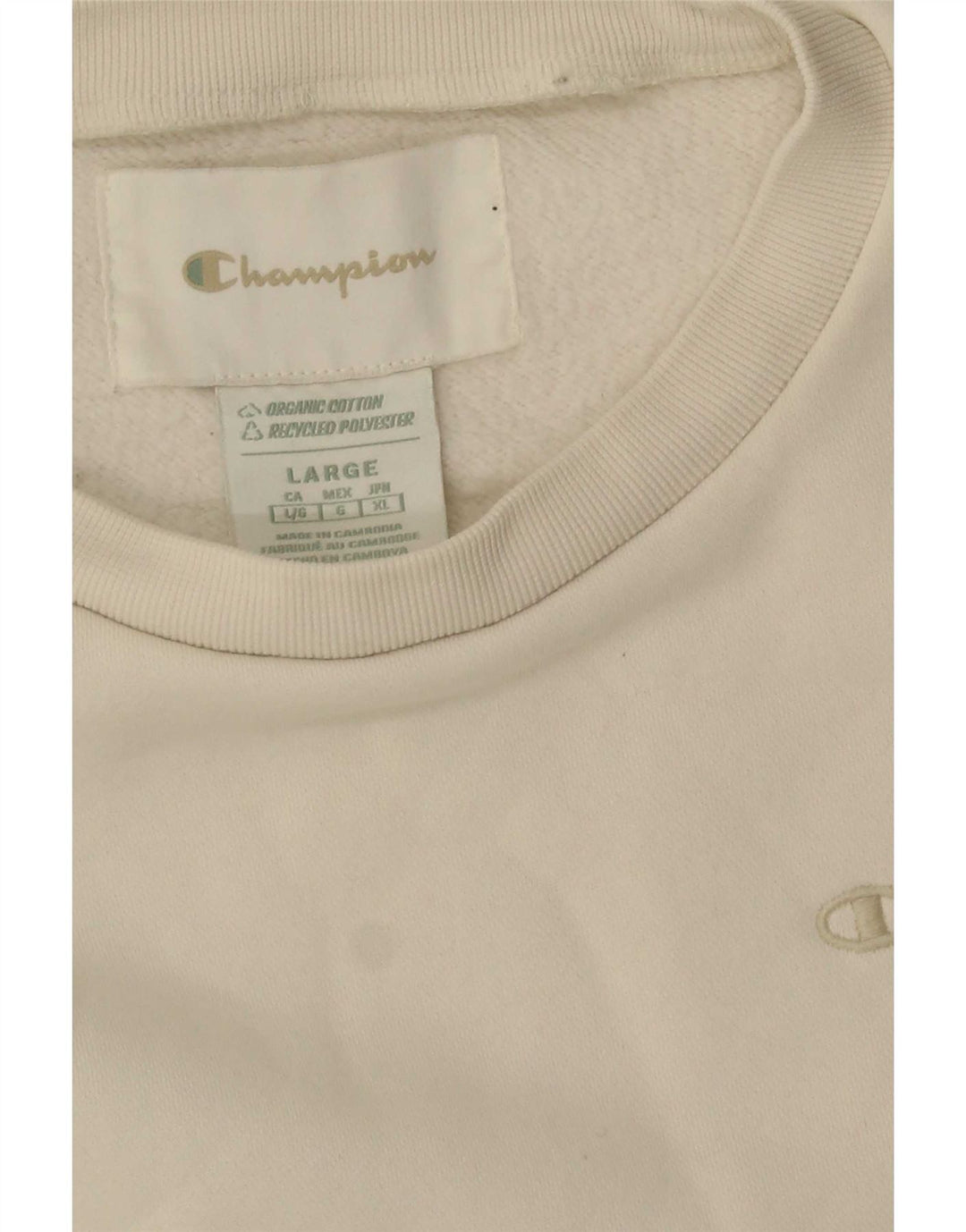Jumper de moletom feminino grande Champion UK 16 grande algodão branco
