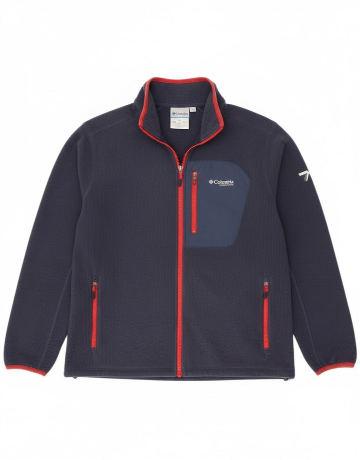 Jaqueta masculina Columbia Titanium Fleece UK 42 XL azul marinho poliéster