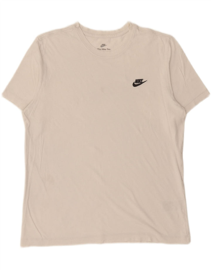 Camiseta masculina NIKE Top grande de algodão branco