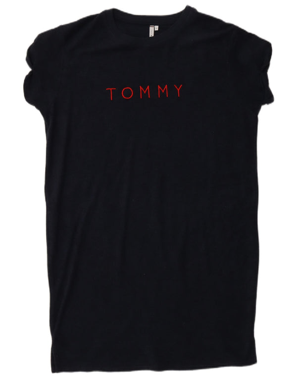 Tommy Hilfiger Camiseta Feminina Solta Fit Vestido Reino Unido 12 Médio Azul Marinho