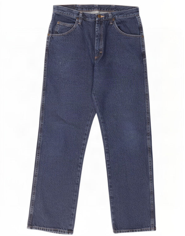 Wrangler Mens Regular Fit Jeans Reta W34 L32 Azul Algodão