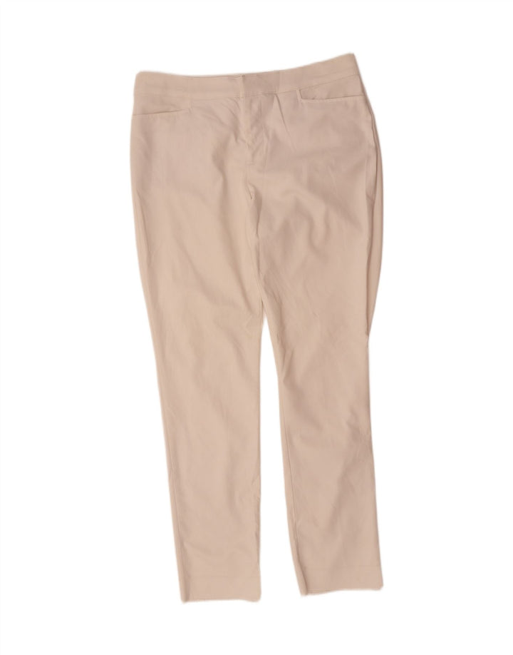 CHAPS Womens Slim Casual Trousers US 14 XL W36 L33 White Cotton Vintage Chaps and Second-Hand Chaps from Messina Hembry 