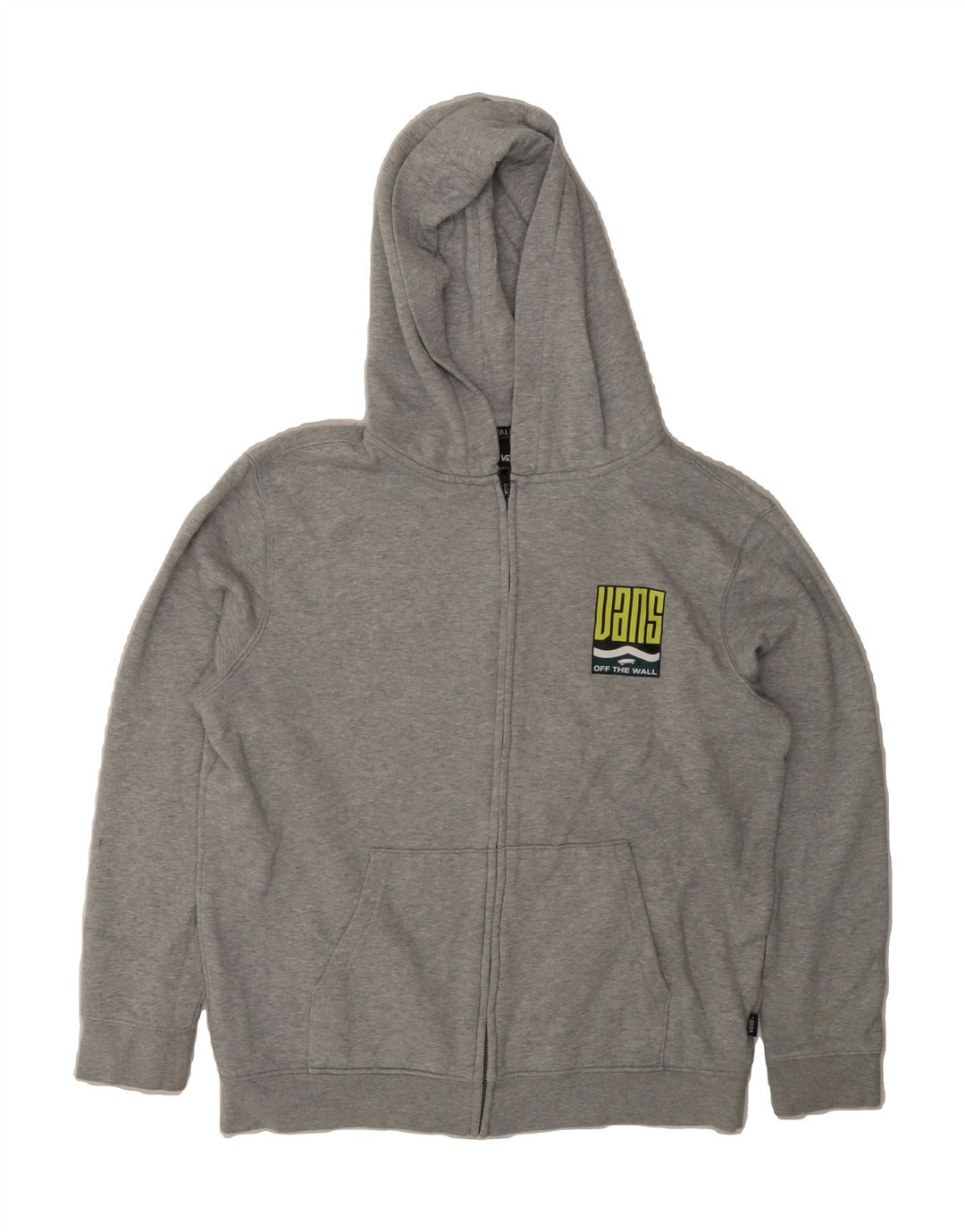 VANS Womens Graphic Zip Hoodie Sweater UK 18 XL Grey Cotton Vintage Vans and Second-Hand Vans from Messina Hembry 