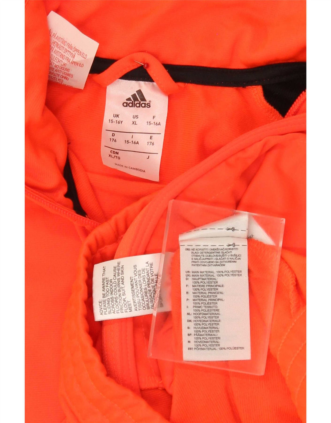 Adidas Meninos Graphic Tracksuit Top Jacket 15-16 Anos Laranja Colorblock