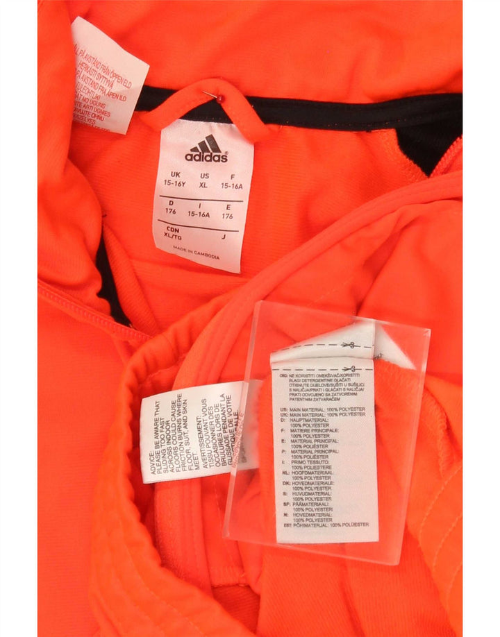 Adidas Meninos Graphic Tracksuit Top Jacket 15-16 Anos Laranja Colorblock