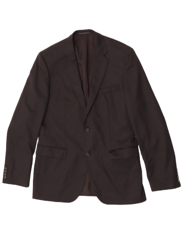 Jaqueta blazer masculina Cerruti 1881 com 2 botões Reino Unido 40 grande lã virgem preta