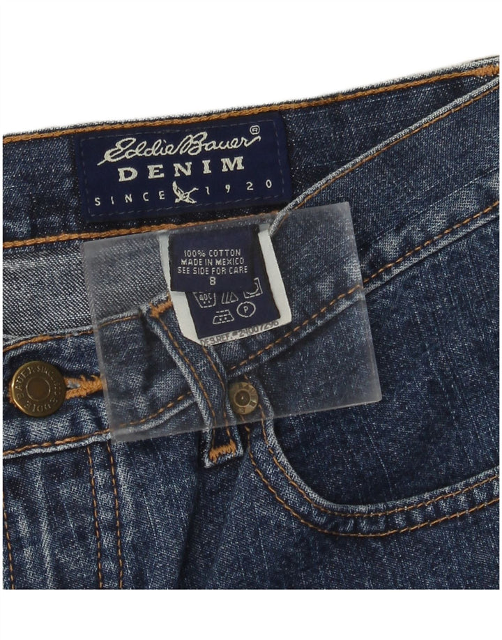 EDDIE BAUER Jeans Cônicos Femininos US 8 Médio W28 L31 Azul Marinho Algodão