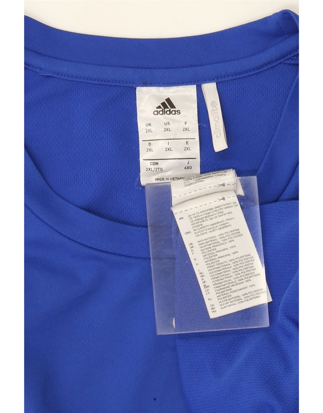 Adidas Masculino Climalite Camiseta Top 2XL Azul Colorblock Poliéster