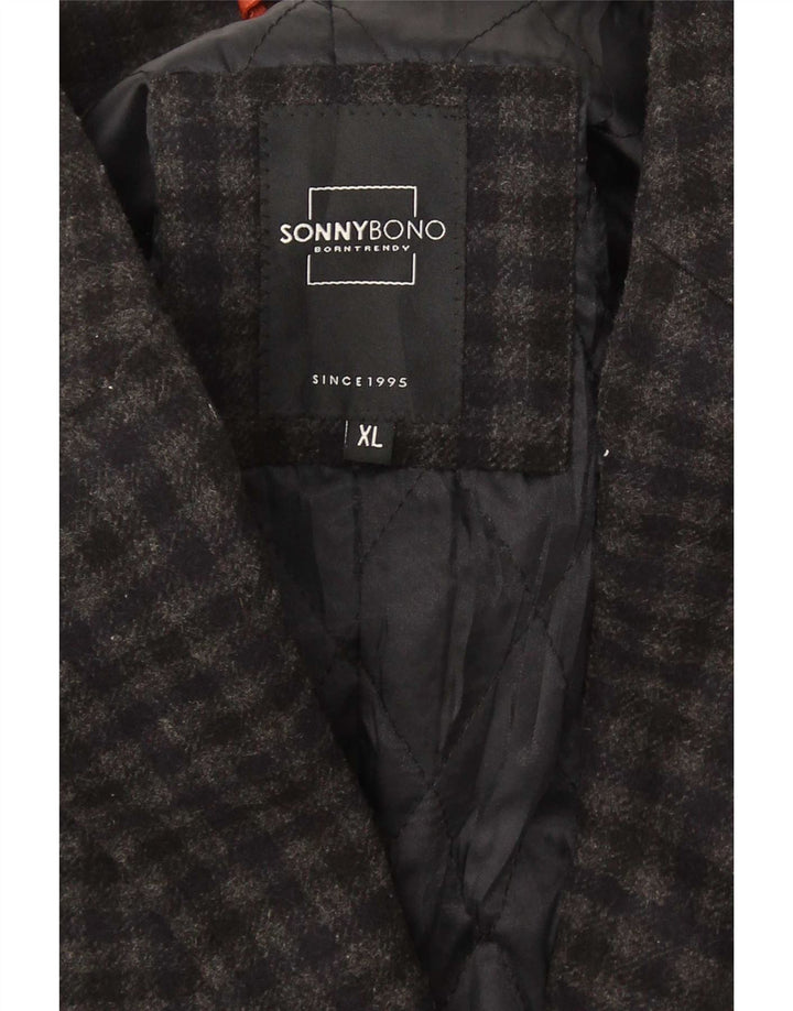 Sobretudo masculino Sonny Bono UK 42 XL cinza guingão