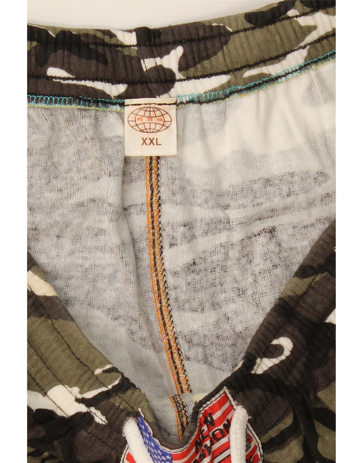 Calça de treino masculina VINTAGE 2XL camuflagem verde