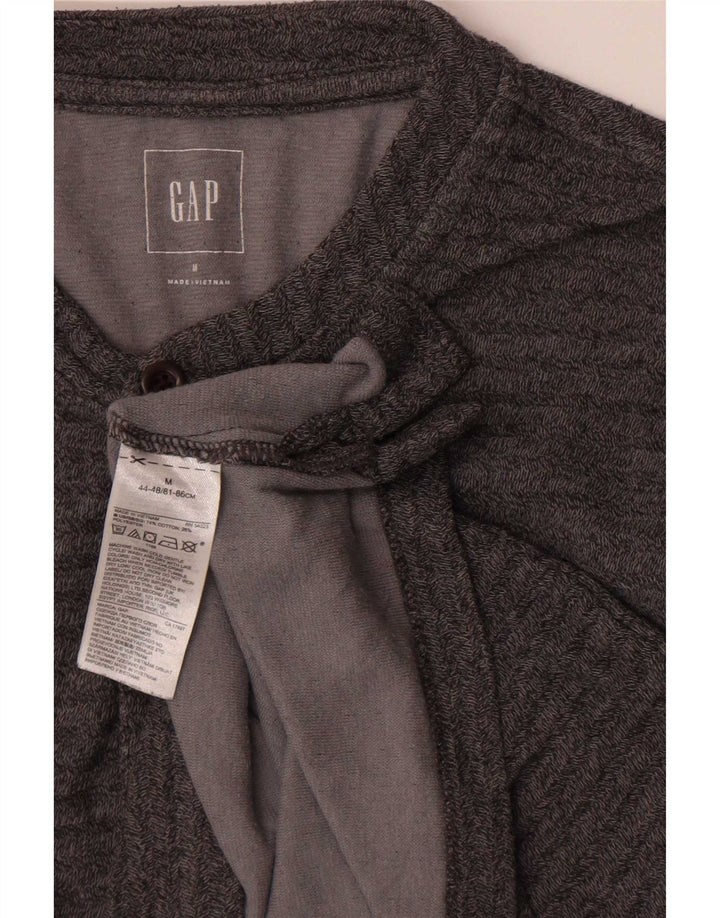 Gap Mens Top Manga Longa Algodão Listrado Cinza Médio