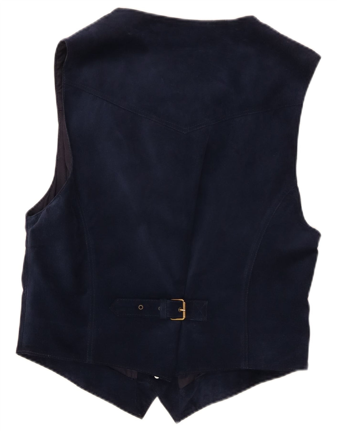 Colete vintage masculino de camurça pequeno azul marinho