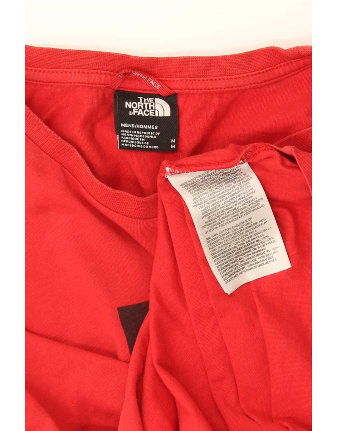 Camiseta gráfica masculina The North Face Top médio algodão vermelho