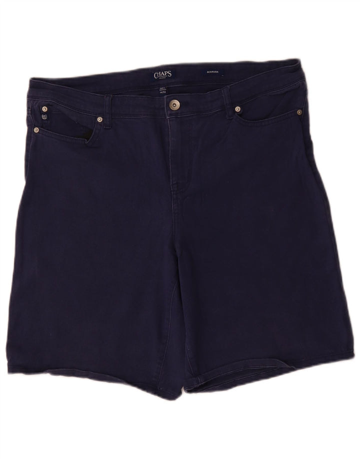Bermuda jeans feminina CHAPS US 14 XL W36 algodão azul marinho