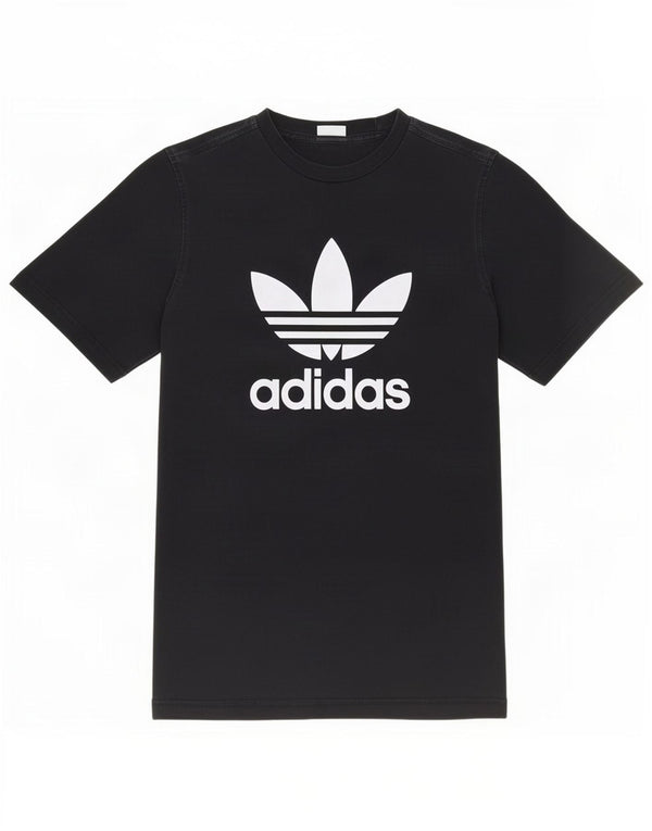 Adidas Mens Graphic T-Shirt Top Médio Algodão Preto