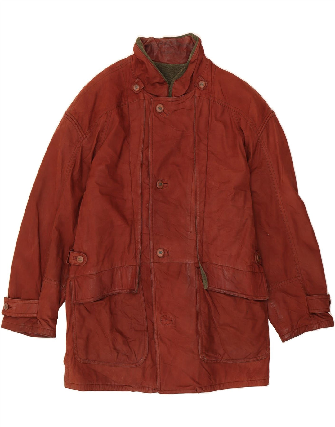 GIMO'S Mens Leather Coat UK 44 2XL Brown Leather Vintage Gimo's and Second-Hand Gimo's from Messina Hembry 