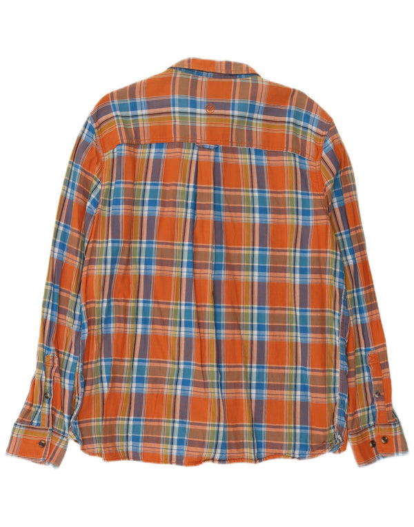 Camisa masculina de flanela Fat Face XL algodão xadrez laranja