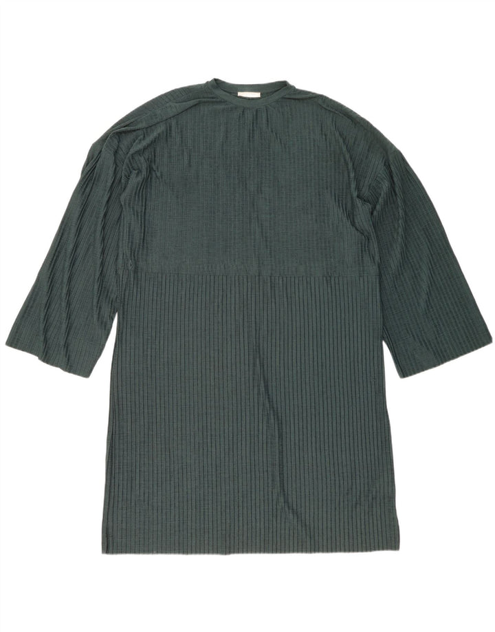 Zara Vestido feminino Trafaluc manga comprida oversized Shift Reino Unido 14 verde médio
