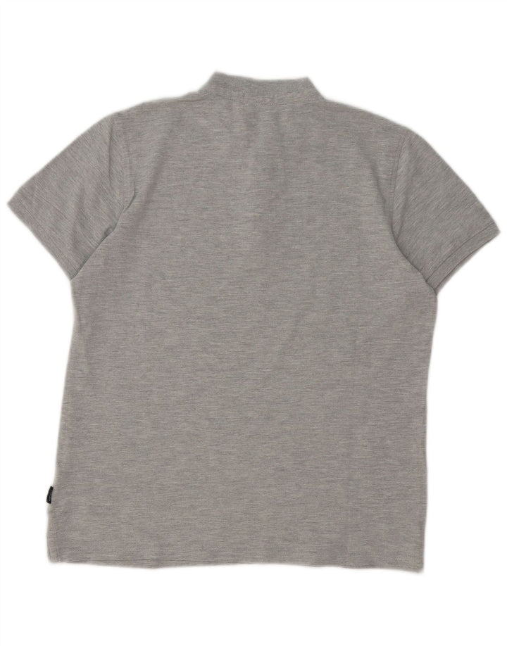 Camisa polo masculina Liu Jo Slim Fit cinza médio manchado