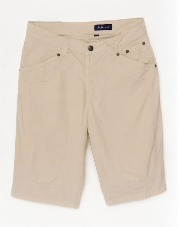 Shorts casual feminino Jeckerson W30 algodão branco médio
