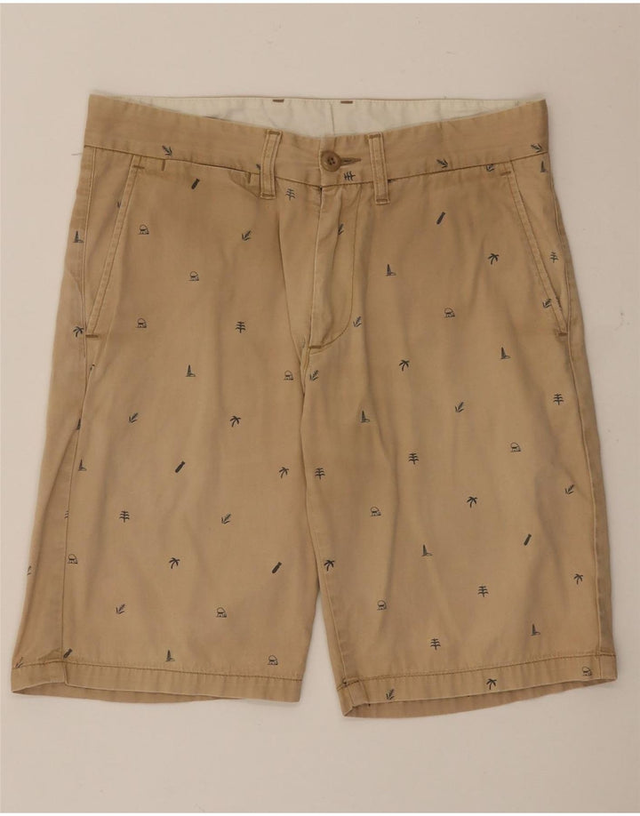 Carhartt Mens Abstract Pattern Chino Shorts W30 Algodão Bege Médio
