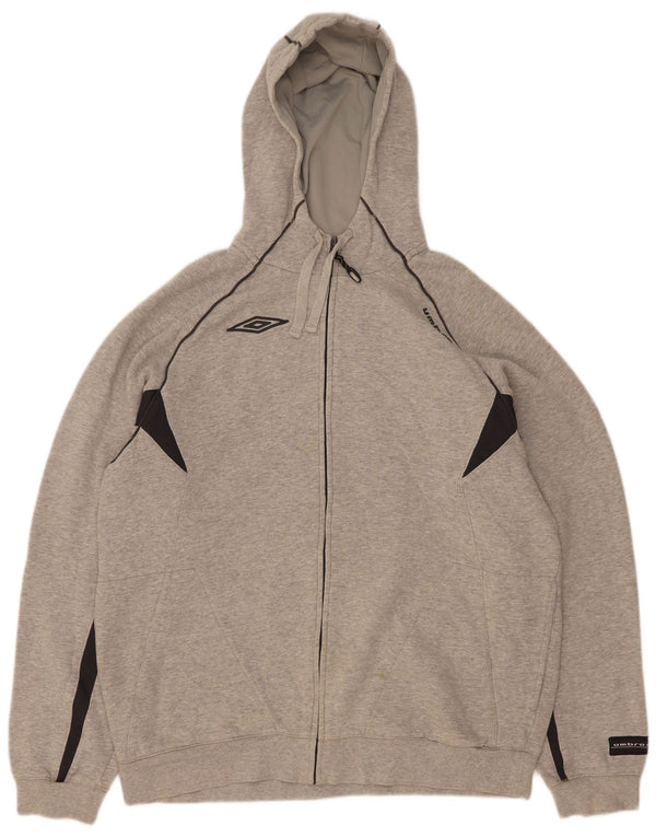 Suéter masculino Umbro com capuz e zíper XL cinza colorblock algodão