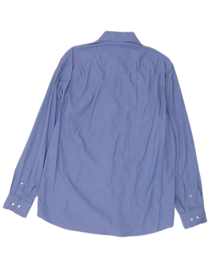Camisa masculina Hugo Boss tamanho 39 15 1/2 algodão azul médio