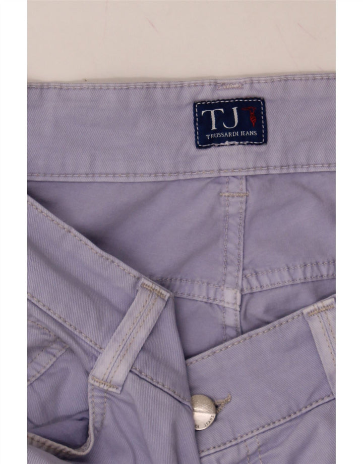 TRUSSARDI Mens Straight Casual Trousers W38 L35 Purple Cotton Vintage Trussardi and Second-Hand Trussardi from Messina Hembry 