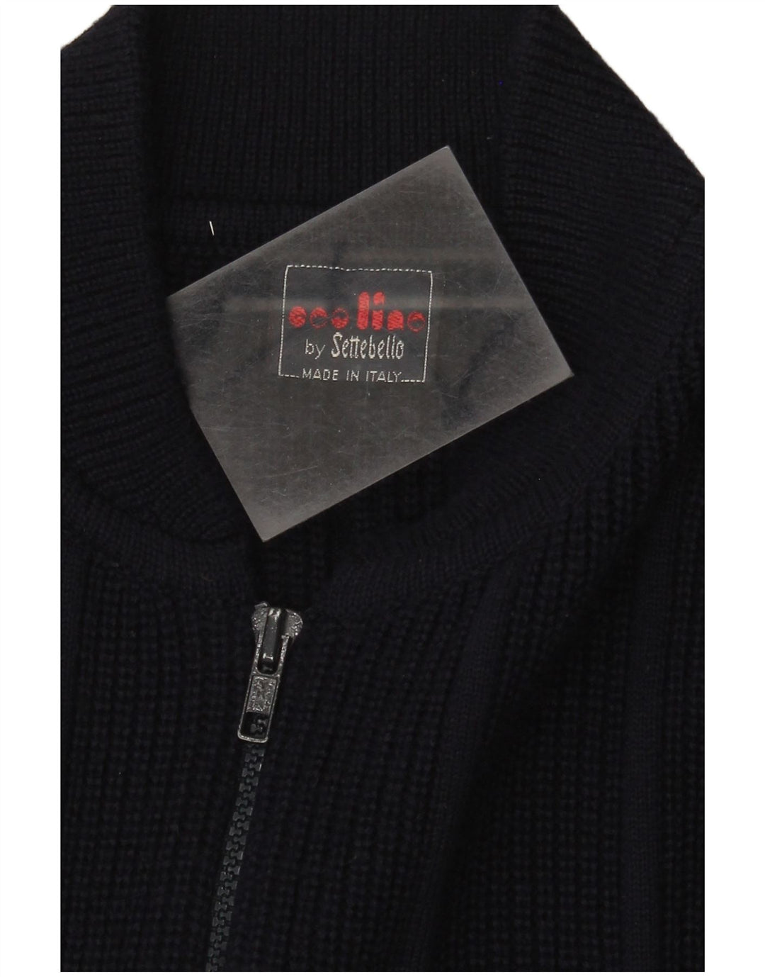 Suéter cardigã masculino Settebello grande lã azul marinho