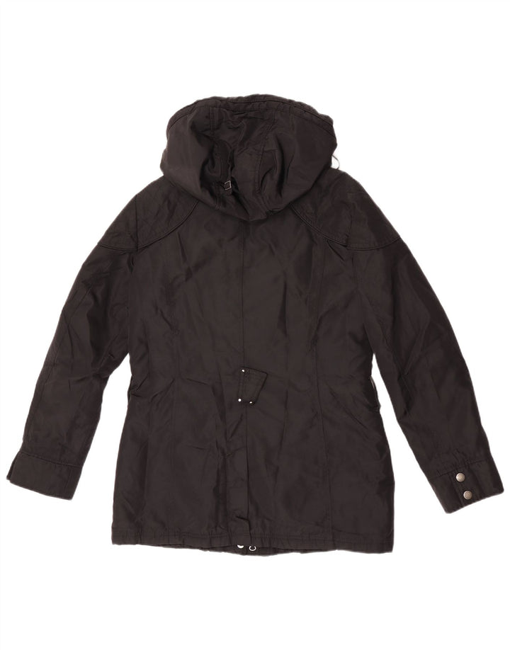 Jaqueta Parka feminina com capuz Barbour UK 10 pequena preta