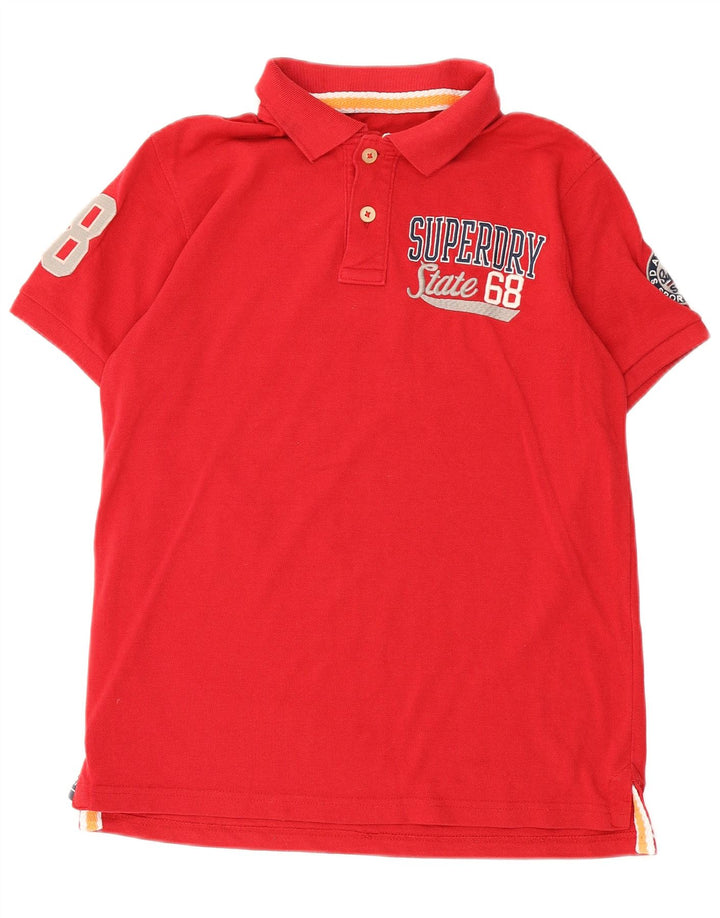 Camisa pólo gráfica masculina Superdry grande vermelha