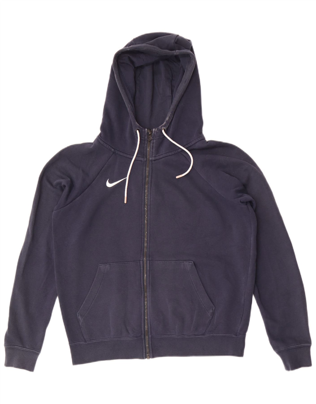 Suéter Nike masculino com capuz e zíper pequeno algodão azul marinho