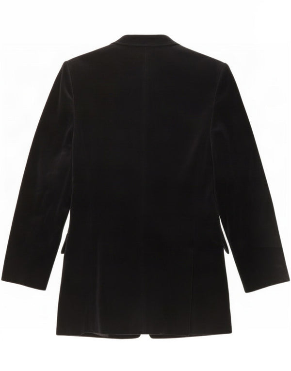 Jaqueta blazer feminina de veludo com 6 botões Benetton IT 42 algodão azul marinho médio