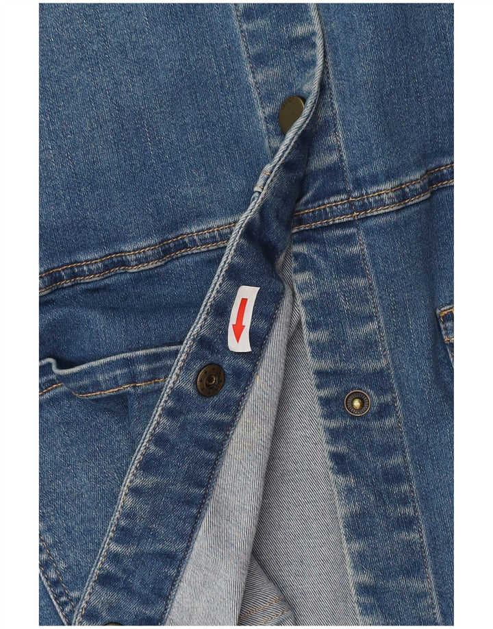 Jaqueta jeans feminina Joules UK 12 algodão azul médio