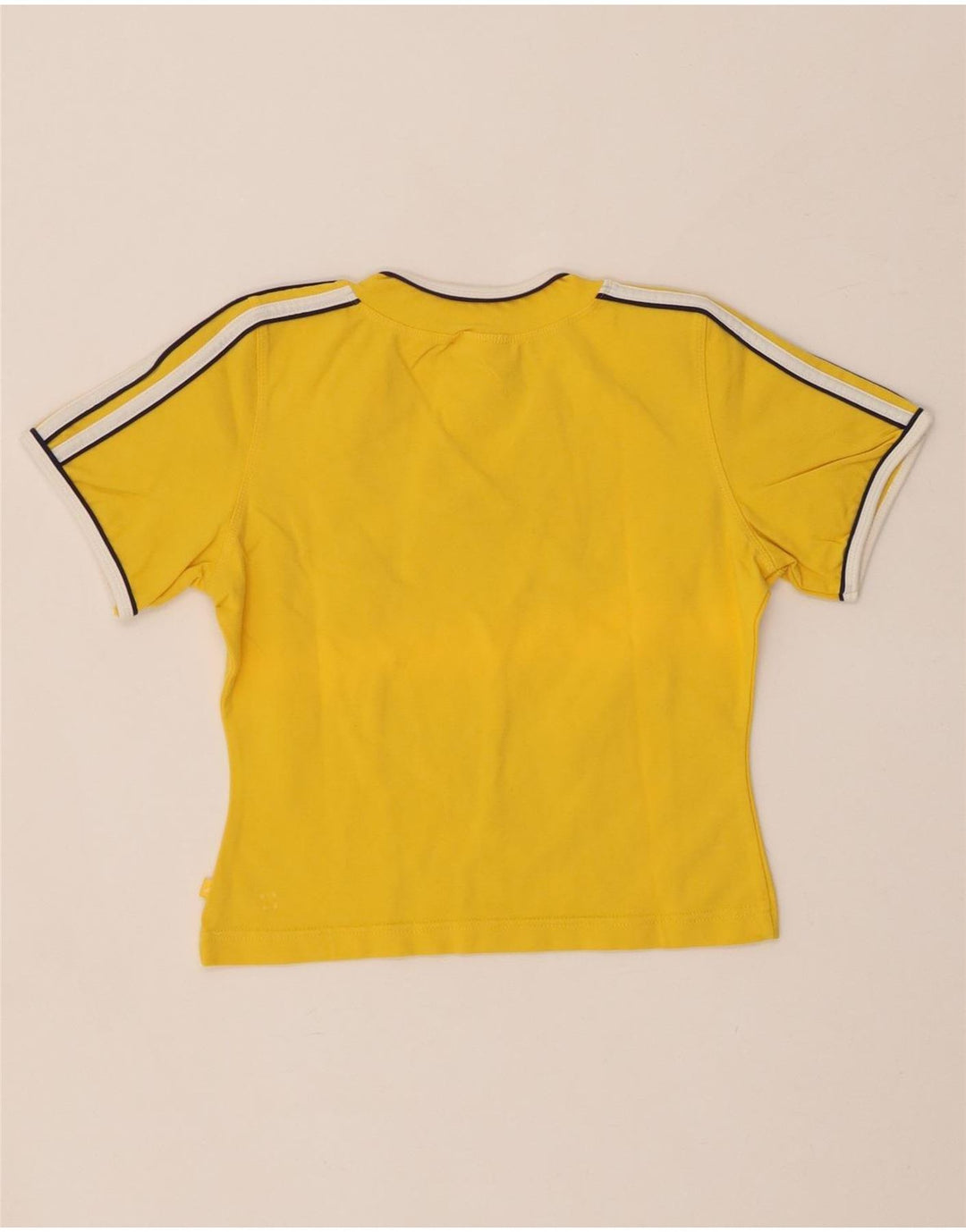 Camiseta Adidas Feminina Crop Top UK 12 Médio Algodão Amarelo