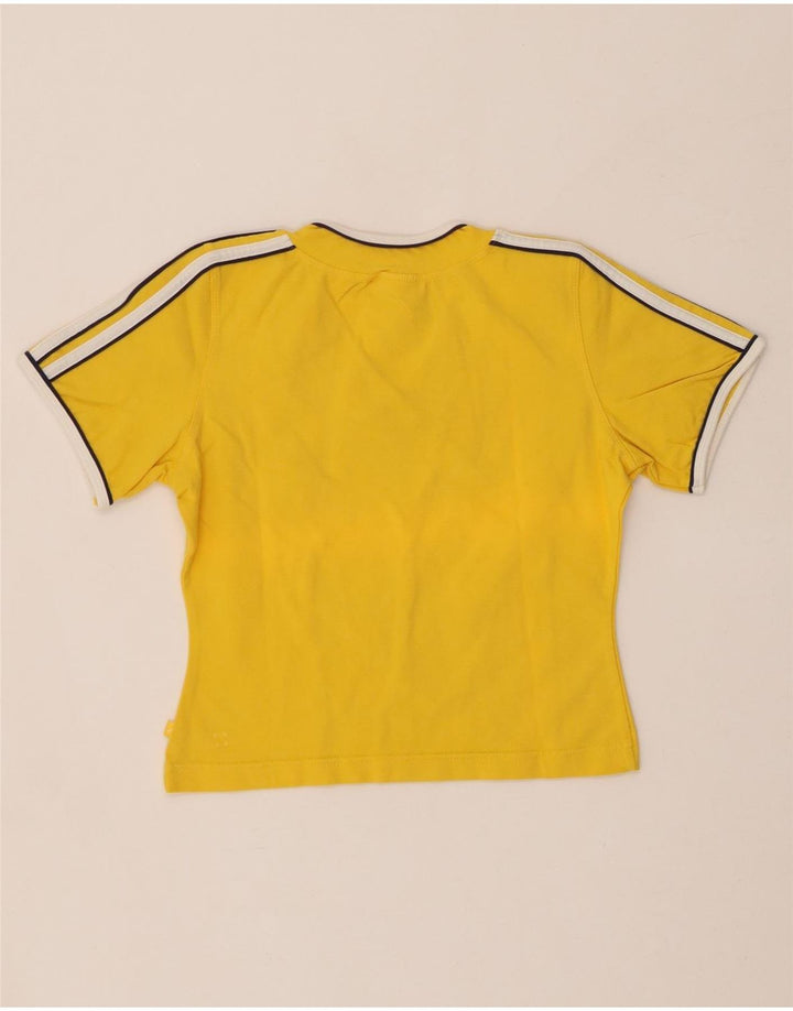 Camiseta Adidas Feminina Crop Top UK 12 Médio Algodão Amarelo