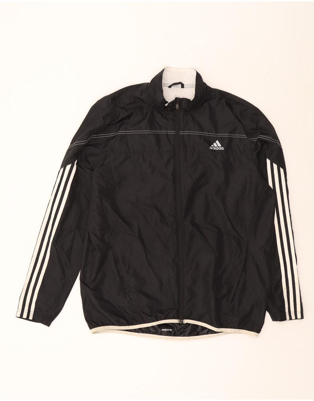 ADIDAS Mens Tracksuit Top Jacket Grande Poliéster Preto