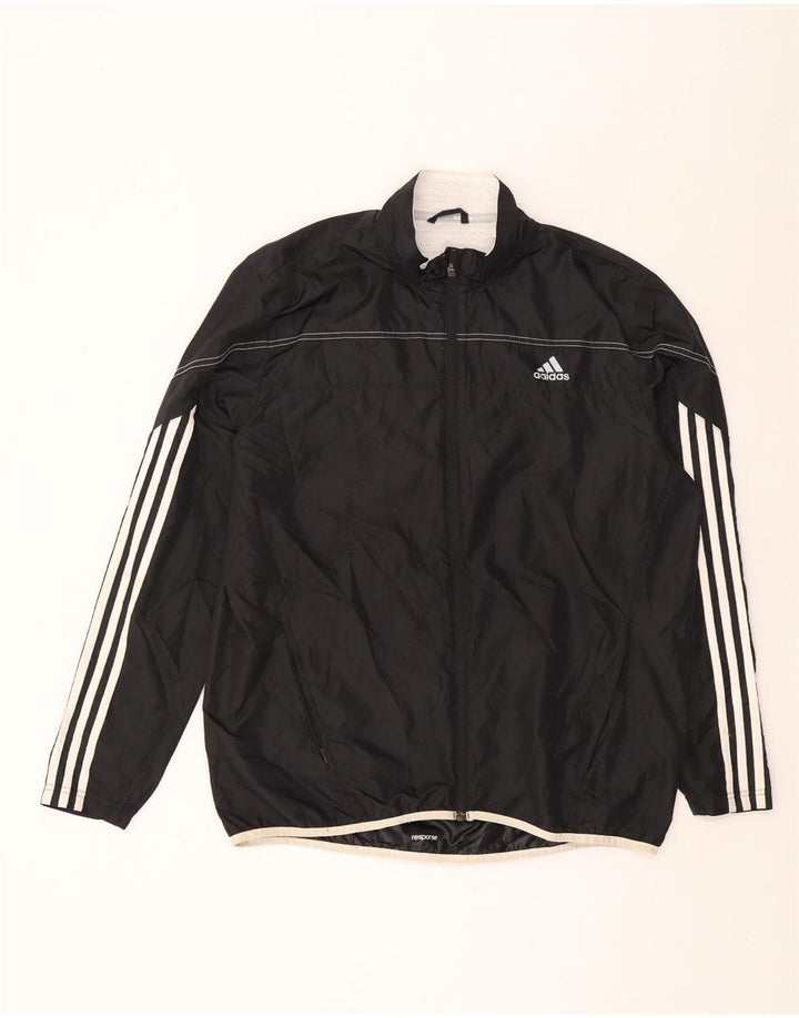 ADIDAS Mens Tracksuit Top Jacket Grande Poliéster Preto