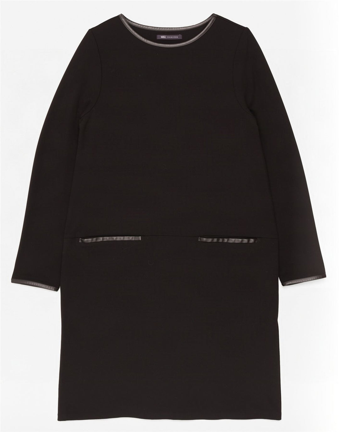Vestido feminino de manga comprida Marks & Spencer Reino Unido 16 grande preto