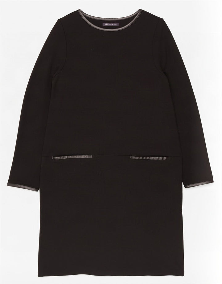 Vestido feminino de manga comprida Marks & Spencer Reino Unido 16 grande preto