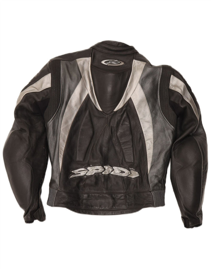 Spidi masculino motocicleta gráfico conjunto de 2 peças tamanho 48 couro preto médio