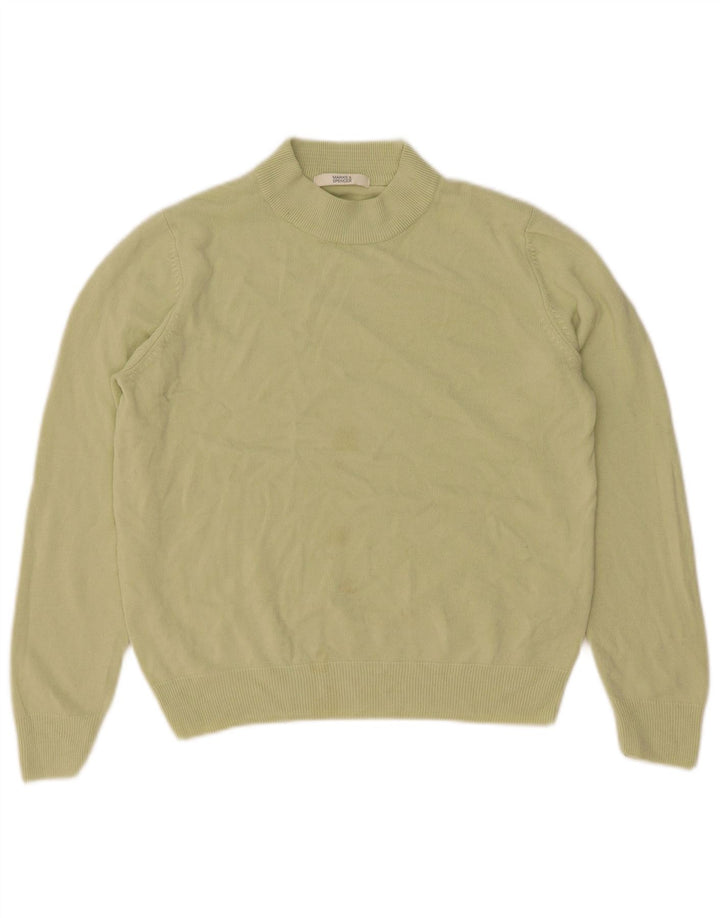 Suéter feminino Marks & Spencer com gola tartaruga e gola redonda Reino Unido 12 verde médio