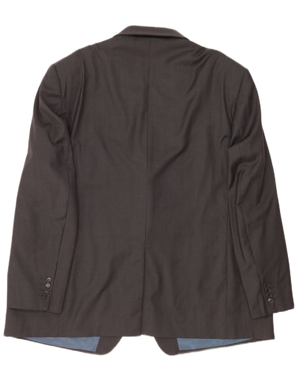 Jaqueta blazer masculina de 3 botões Marks & Spencer Reino Unido 52 3XL lã cinza