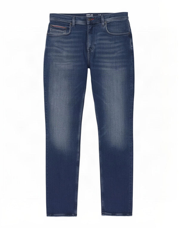 Tommy Hilfiger Masculino Denton Straight Jeans W34 L32 Azul Algodão