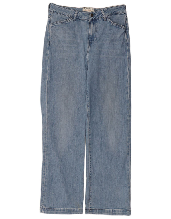 Fat Face Womens Elise Wide Leg Jeans Reino Unido 12 Médio W30 L30 Azul Algodão